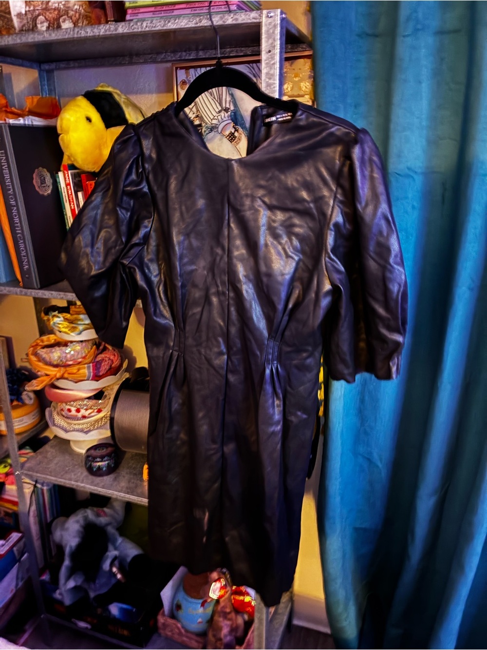 SHEIN Black Faux Leather Dress